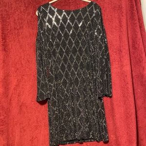 Flare Armed Open Shoulder Sequin Dress Size 14